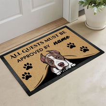 Load image into Gallery viewer, KafePross-Pit Bull Peeking Dog Doormat-All Guests Must be Approved
