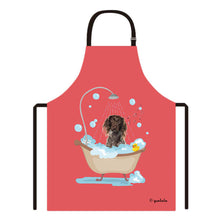 Load image into Gallery viewer, Cute Dog Apron Brtyspn Taking Shower in a Bathtub

