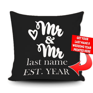 PERSONALIZED MR AND MRS - THROW PILLOW COVER - 18" X 18"