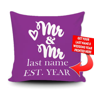 PERSONALIZED MR AND MRS - THROW PILLOW COVER - 18" X 18"