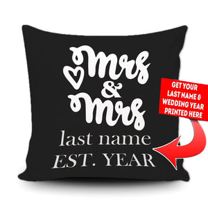 PERSONALIZED MR AND MRS - THROW PILLOW COVER - 18" X 18"