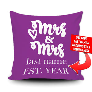 PERSONALIZED MR AND MRS - THROW PILLOW COVER - 18" X 18"