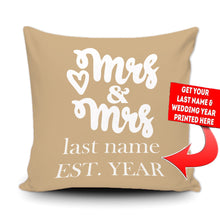 Load image into Gallery viewer, PERSONALIZED MR AND MRS - THROW PILLOW COVER - 18&quot; X 18&quot;
