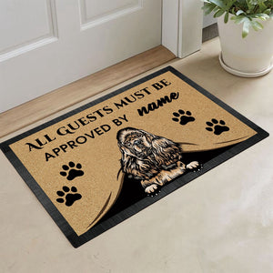 KafePross-Cocker Spaniel Peeking Dog Doormat-All Guests Must be Approved