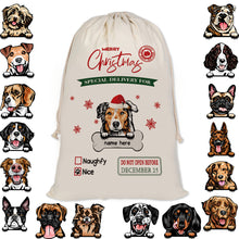 Load image into Gallery viewer, KafePross Custom Dog Santa Sack Christmas Gifts Bags Drawstring
