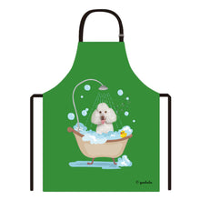 Load image into Gallery viewer, Cute Dog Apron Poodle Taking Shower in a Bathtub
