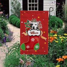 Load image into Gallery viewer, KafePross-Merry Christmas Cute Dog Pit Bull in Christmas Sock Garden House Flag
