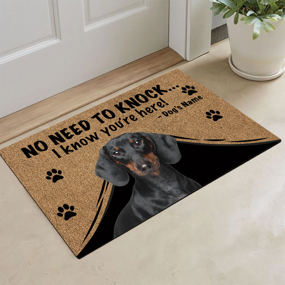 KafePross Dachshund Doormat Not Need to Knock, We Know You're Here