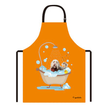 Load image into Gallery viewer, Cute Dog Apron Portuguese Water Dog Taking Shower in a Bathtub
