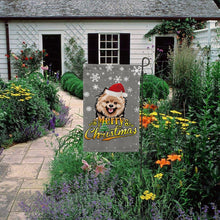 Load image into Gallery viewer, KafePross-Merry Christmas Dog Pomeranian Garden House Flag
