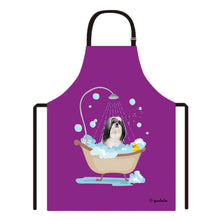 Load image into Gallery viewer, Cute Dog Apron Lhasa Apso Taking Shower in a Bathtub
