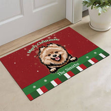 Load image into Gallery viewer, KafePross Personalized Christmas Decoration Doormat with Cute Dog Pomeranian
