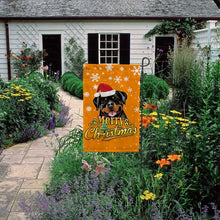 Load image into Gallery viewer, KafePross-Merry Christmas Dog Rottweiler Garden House Flag
