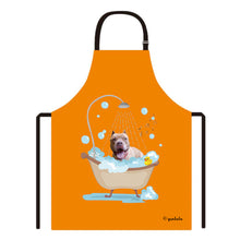 Load image into Gallery viewer, Cute Dog Apron Pitbull Taking Shower in a Bathtub
