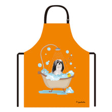 Load image into Gallery viewer, Cute Dog Apron Lhasa Apso Taking Shower in a Bathtub
