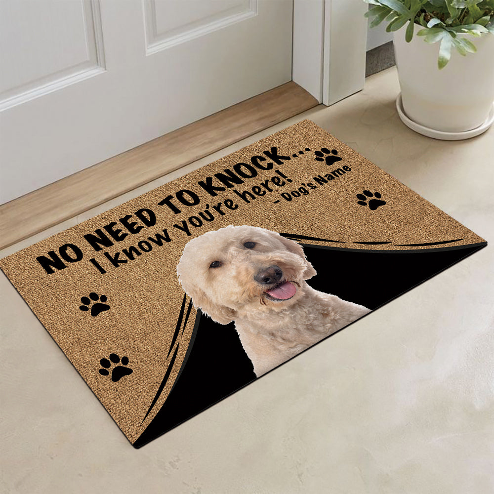 KafePross Goldendoodle Doormat Not Need to Knock, We Know You're Here