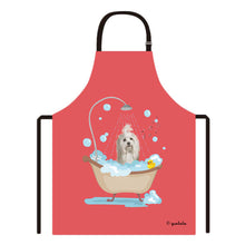 Load image into Gallery viewer, Cute Dog Apron Havanese Taking Shower in a Bathtub
