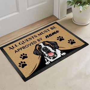 KafePross-Saint Bernard Peeking Dog Doormat-All Guests Must be Approved