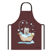 Load image into Gallery viewer, Cute Dog Apron Maltese Taking Shower in a Bathtub
