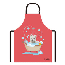 Load image into Gallery viewer, Cute Dog Apron Maltese Taking Shower in a Bathtub
