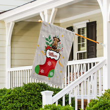 Load image into Gallery viewer, KafePross-Merry Christmas Cute Dog Airedale in Christmas Sock Garden House Flag
