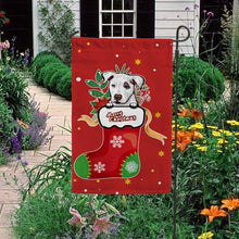 Load image into Gallery viewer, KafePross-Merry Christmas Cute Dog Pit Bull in Christmas Sock Garden House Flag
