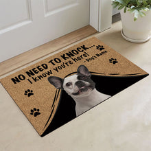 Load image into Gallery viewer, KafePross French Bulldog Doormat Not Need to Knock, We Know You&#39;re Here
