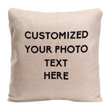 Load image into Gallery viewer, Custom your photo text create your own Throw Pillow Case Personalized Cushion Cover
