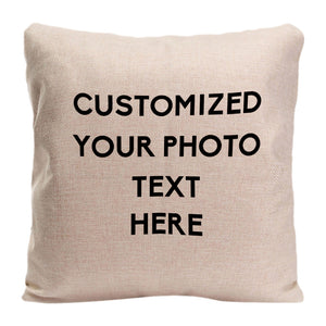 Custom your photo text create your own Throw Pillow Case Personalized Cushion Cover