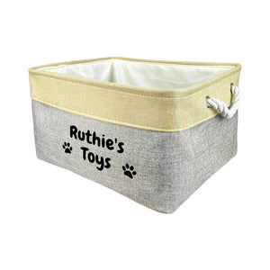 KafePross Custom Storage Basket Dog Toys Box, 72 dog breeds optional