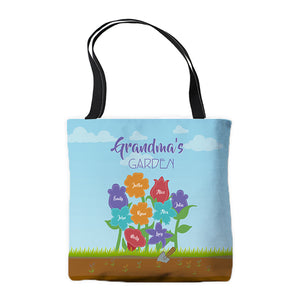 Personalized Grandma's Garden Tote Bag