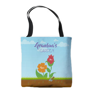 Personalized Grandma's Garden Tote Bag