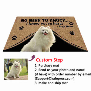 KafePross Personalized Your Own Dog Photo Mat- Not Need to Knock, We Know You are Here