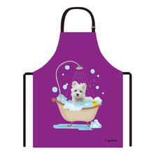 Load image into Gallery viewer, Cute Dog Apron Maltese Taking Shower in a Bathtub
