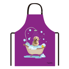 Load image into Gallery viewer, Cute Dog Apron Greyhound Taking Shower in a Bathtub
