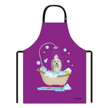 Load image into Gallery viewer, Cute Dog Apron Havanese Taking Shower in a Bathtub
