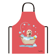 Load image into Gallery viewer, Cute Dog Apron Goldendoodle Taking Shower in a Bathtub
