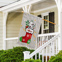 Load image into Gallery viewer, KafePross-Merry Christmas Cute Dog Pit Bull in Christmas Sock Garden House Flag
