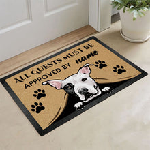 Load image into Gallery viewer, KafePross-Pit Bull Peeking Dog Doormat-All Guests Must be Approved
