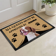Load image into Gallery viewer, Custom Dog's Name Doormat-All Guests Must be Approved By Brittany Outdoor Doormat
