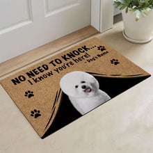 Load image into Gallery viewer, KafePross Bichon Frise Doormat Not Need to Knock, We Know You&#39;re Here
