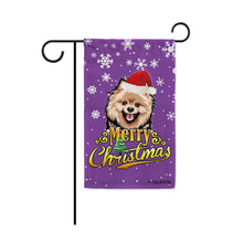 Load image into Gallery viewer, KafePross-Merry Christmas Dog Pomeranian Garden House Flag
