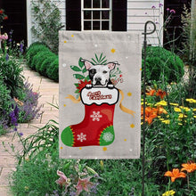 Load image into Gallery viewer, KafePross-Merry Christmas Cute Dog Pit Bull in Christmas Sock Garden House Flag

