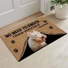 Load image into Gallery viewer, KafePross Wheaton Terrier Doormat Not Need to Knock, We Know You&#39;re Here
