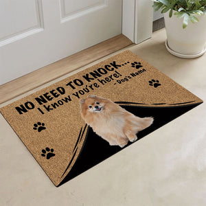 KafePross - Pomeranian Spitz Dog Doormat - Not Need to Knock, I Know You're Here