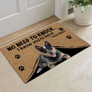 KafePross - Blue Heeler Dog Doormat - Not Need to Knock, I Know You're Here