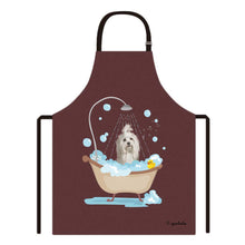 Load image into Gallery viewer, Cute Dog Apron Havanese Taking Shower in a Bathtub
