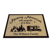 Load image into Gallery viewer, KafePross Personalized Making Memories Camper Doormat
