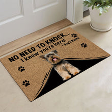 Load image into Gallery viewer, KafePross - Yorkshire Terrier Yorkie Dog Doormat - Not Need to Knock, I Know You&#39;re Here
