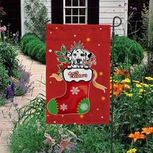Load image into Gallery viewer, KafePross-Merry Christmas Cute Dog Dalmatian in Christmas Sock Garden House Flag
